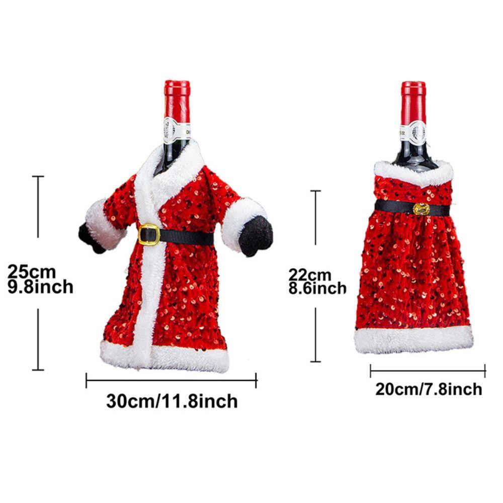 New Sequined Wine Bottle Covers Plush New Year Christmas Decoration Party Decor Dust-proof Table Decor