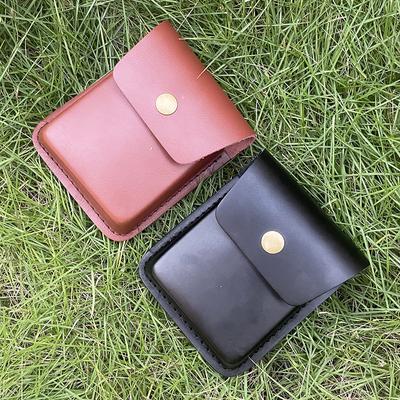 Outdoor Folding Universal Second Layer Genuine Cowhide Knife Sheath Storage Bag for Knife Blade