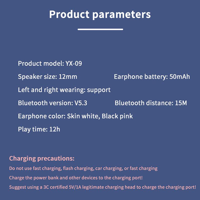 Wireless Earbuds Bluetooth Headset Clip Ear Noise Reduction Earphone Single Ear Headphones For Sport Running Music Headset