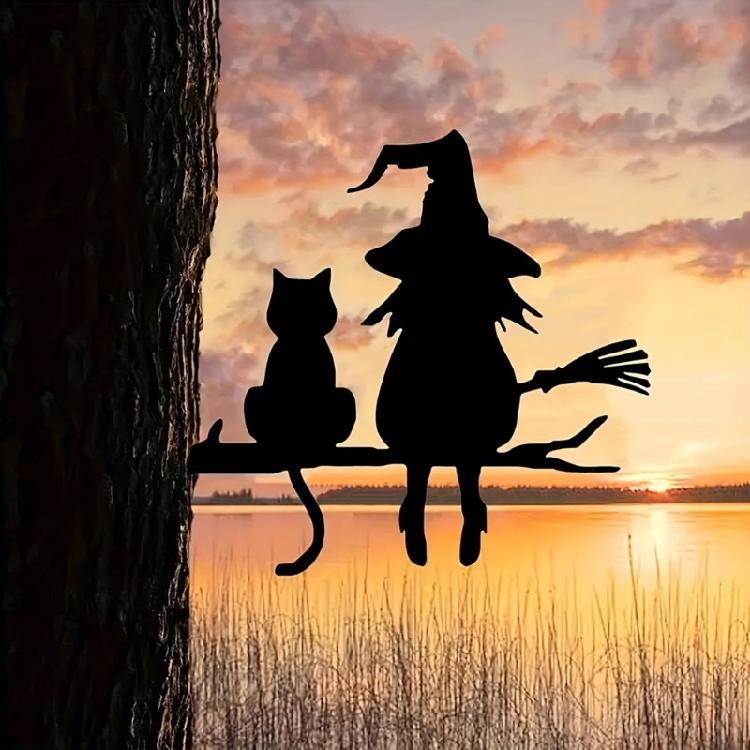 Unheimlicher Nekromant Metallanstecker Halloween Outdoor Eisenkunst Deck für Veranda Gras Beschattet Anordnen