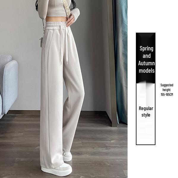 Women's Wide-Leg Velvet Sweatpants - Height-Enhancing Banana Sports Pants for Autumn/Winter 2025
