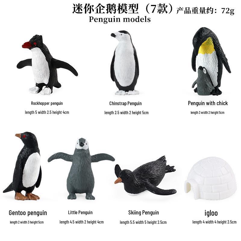 Polar Wildlife Animal Model Toy Set: Polar Bear & Penguin