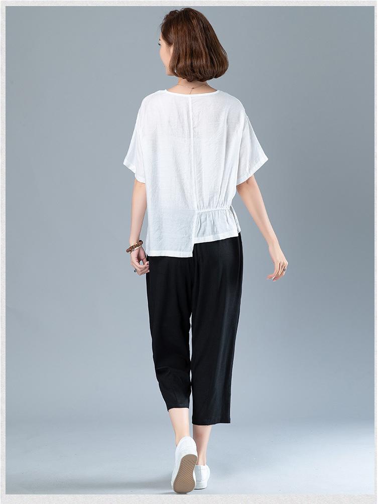 Sommermode 2025: Mamas Petite Baumwoll-Leinen Freizeit-Zweiteiler