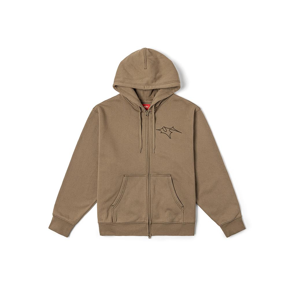 Vans Hooded Zipper Casual Comfortable Sweatshirt Unisex Sweatshirt Walnut VN000M081NU