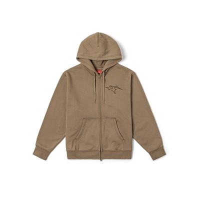 Vans Hooded Zipper Casual Comfortable Sweatshirt Unisex Sweatshirt Walnut VN000M081NU