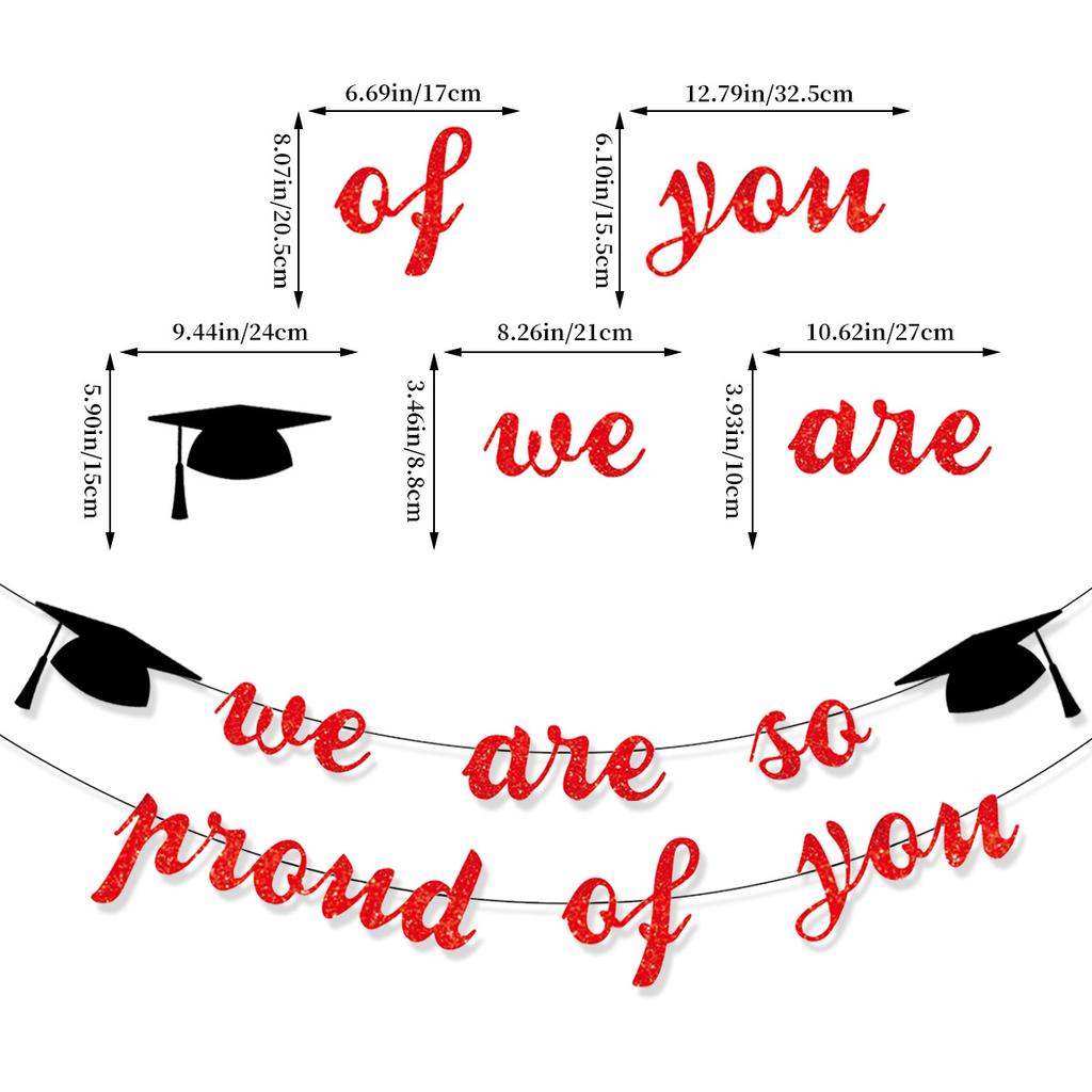 Graduation Season Party Decoration, Scholar Hat Latte Flower, Congratulations, Graduate Glitter Pulling Flag