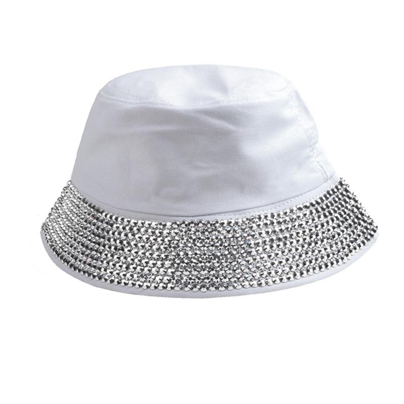 Fisherman Hat Bucket Hat for Girls Rhinestones Blingbling Hat for Sports Gym Mountain Camping Hat Outdoor Sunshade