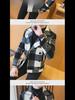 Men's Slim Double-Breasted Plaid Wool Trench Coat – Stylish Korean Suit Collar