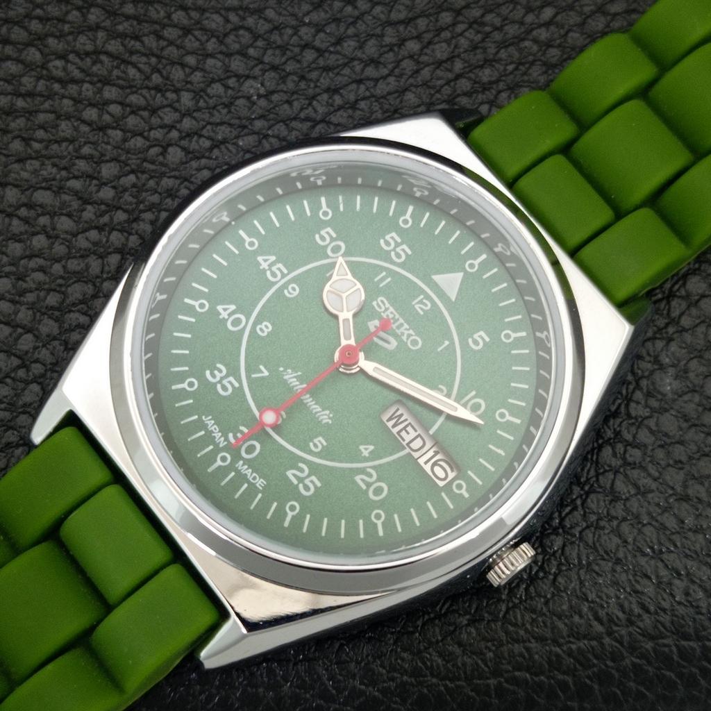 REFURBISHED SEIKO 5 AUTOMATIC 6309A JAPAN MENS VINTAGE GREEN WATCH a442189-4