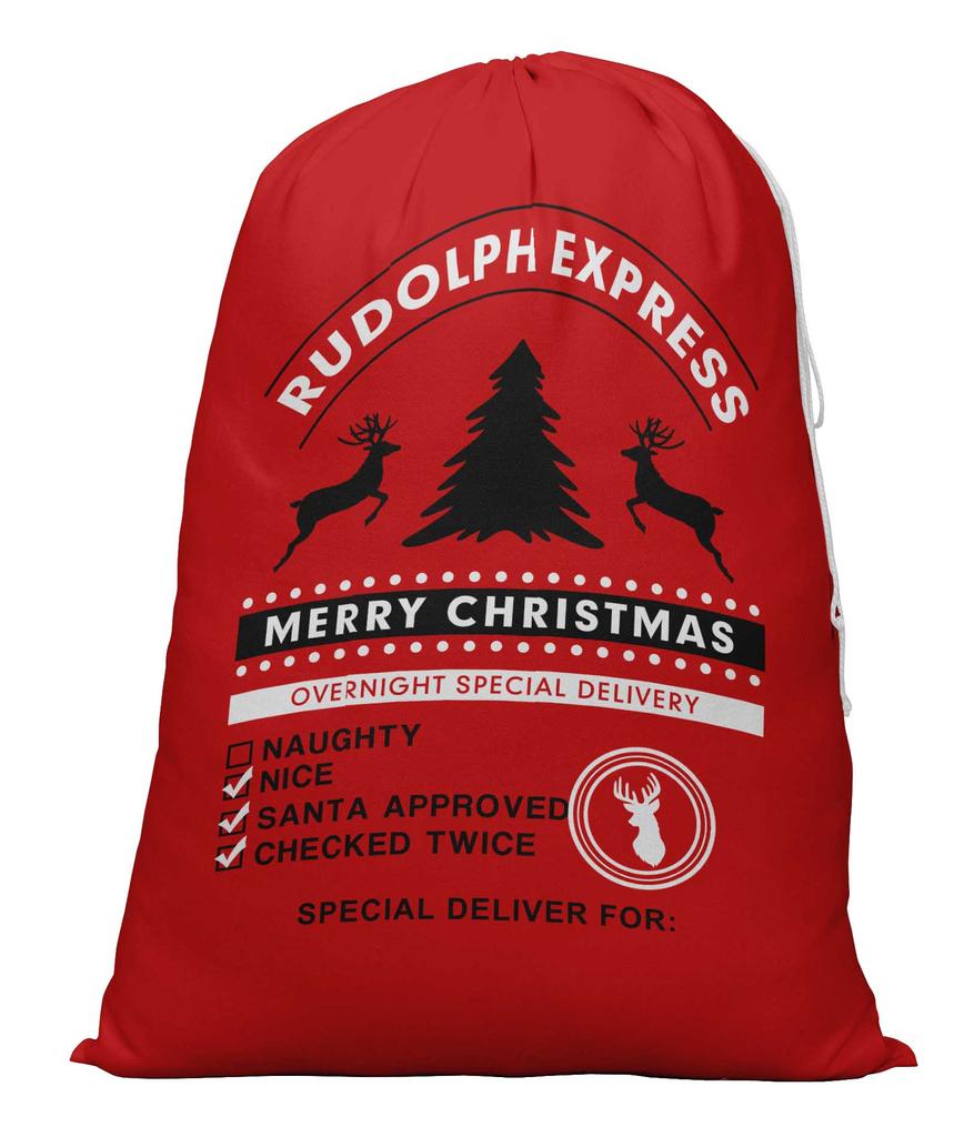Printtoo Pack Of 2 Pcs Xmas Presents Storage Bags Large Santa Gift Sack With Drawstring Christmas Party Favor 27x20 Inch