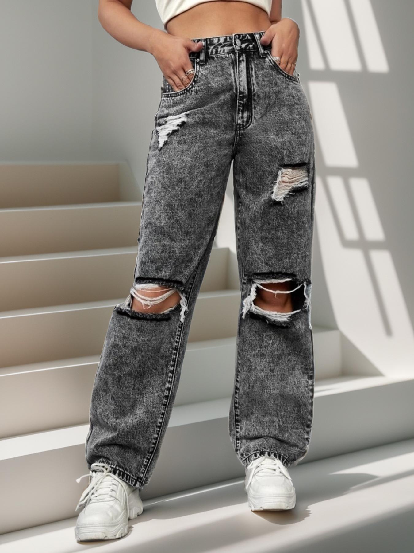 Women s Fashion Ripped Street Style Denim Jeans Large