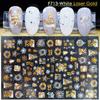 1 Pc 3D Snowflakes Leaf Geometry Lines Letter for Manicure Sliders Holographic Laser Gold White Christmas Nail Sticker
