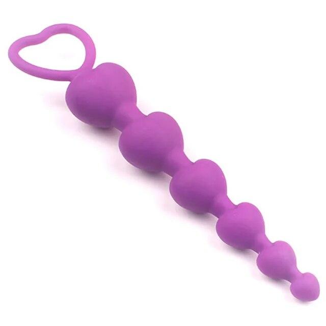 Mărgele de inimă Plug anal moale Jucării anus Mingi mari Silicon G-Spot Stimulare Butt Plugs Adult Sex Cuplu Sexy
