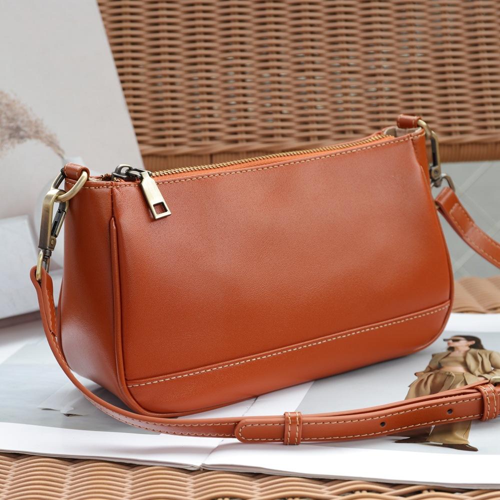 

New 2026 Women s Vintage Shoulder Bags High Quality Genuine Leather Messenger Bags Small Crossbody Bags (20cm<Max Length<30cm) коричневий