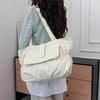 Fashion Large Capacity Nylon Women's Tote Bags Casual Waterproof Youth Shoulder Bag with Front Pocket Lightweight Work Handbag