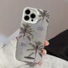 Trendy coconut tree electroplated iPhone 15 case suitable for 16 Pro Max, 12, Apple 13, 17, anti-drop