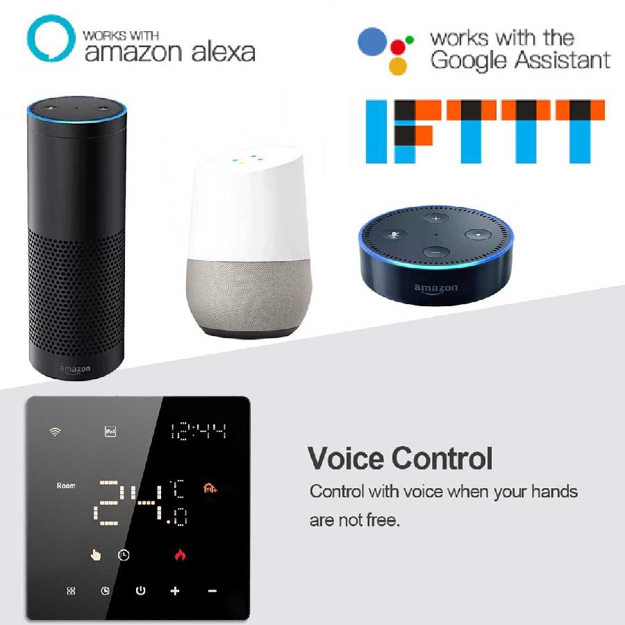 ME81H WiFi Thermostat for Wall-Mounted Boilers&Electric Heating Systems, APP Remote Control&Voice Commands Via Alexa/Google Home