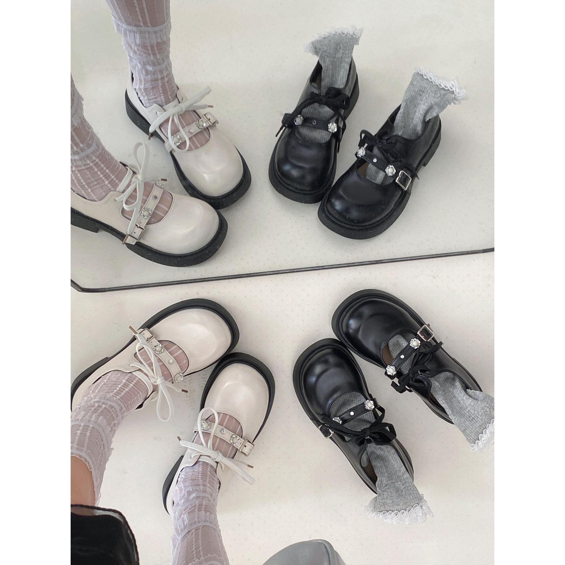 British style platform small leather shoes increase in height in spring and autumn versatile with skirts Mary Jane single shoes 40 белый 3480₽