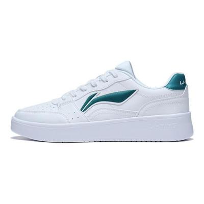 Li Ning Sycee Slip Resistant Cushioning Abrasion Resistant Low Top Skateboard Shoes Men's White Green AGCT339-1