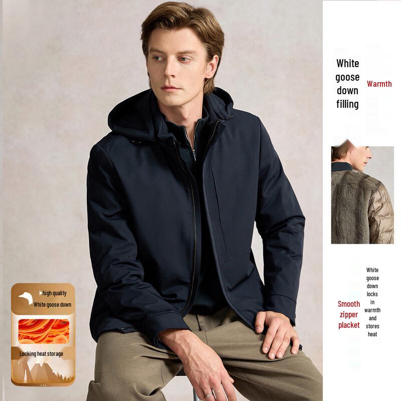 

LUOZI Men s Hooded Wool Blend Jacket 4XL (195)