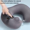 Inflatable U-shaped Pillow with Self-filled Design Built-in Air Pump Lightweight Portable Neck Support