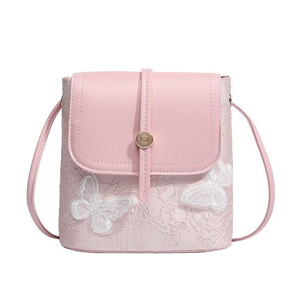 

Women s Summer Bag Niche High-Value Lace Butterfly Bag Fairy Embroidery Commuter Small Square Bag Crossbody Phone Bag розовый