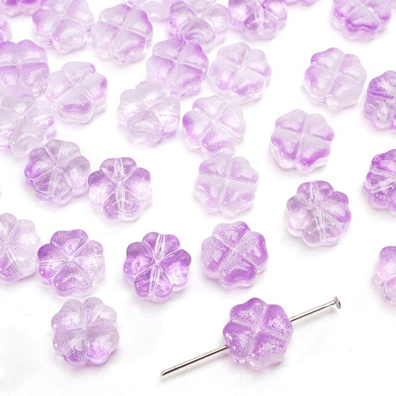 20 adet/torba 10mm cam çiçek boncuk Charm ara parça boncuk küpe kolye DIY takı yapımı