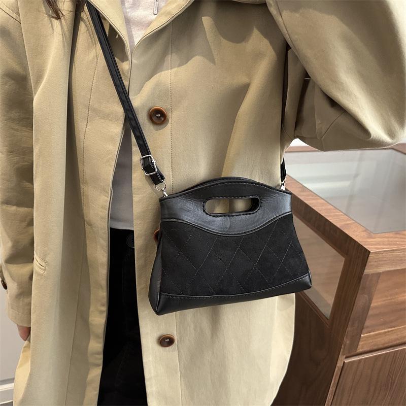 Women Fashi Quilted Shoulder Bag Female Classic Suede Leather Bag Vintage Lady Simple Square Shape Tote Bags Woman Handbag
