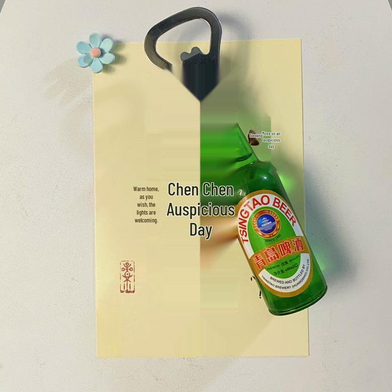 Creative Magnetic Tanghulu Cheese Beer Bottle Opener – Refrigerator Magnet Resin Decor.