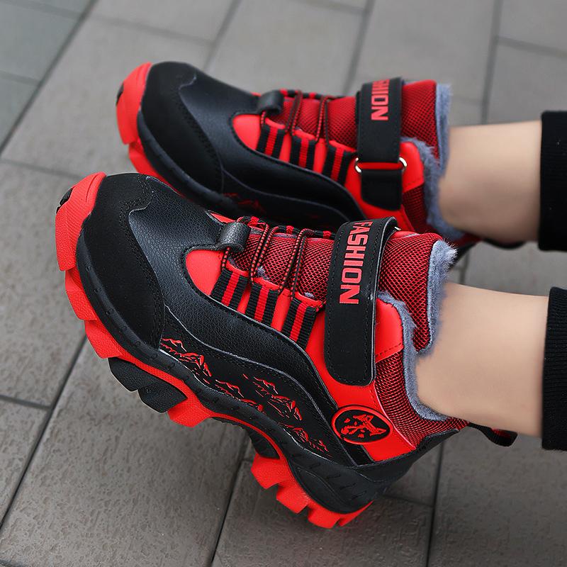 Winter Boots Kid's Snow Boots with Plush Anti Slip Wolf Claws Hiking Cotton Shoes