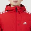 Adidas 3ST Down Jacket With Logo Print, Pocket Stripes, And Hood Men Outerwear Red H23082