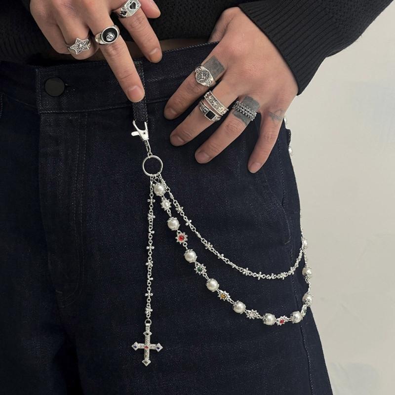 Sophisticated Long Pearls Waist Chain Handmade Pearls Belt Elegant Pants Chain Women Accessory Perfect for Sweater Dress