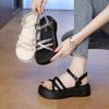 Platform Silver Open-toed Sandals Women's 2025 New Summer Out with Skirts Casual Vacation Roman Beach Shoes