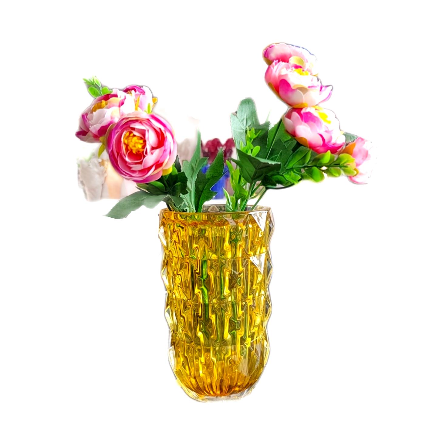 

Кругла багатоколірна ваза з кришталевого скла 1шт для домашнього декору на весілля чи подарунок