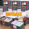 Closet Organizers and Storages Clothes Storage Bag Blanket Storage Foldable Storages Bin Sturdy Sewn By 3 Layers Fabrics with Re