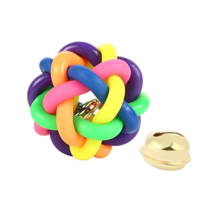 Small Medium Large Cat and Dog Chew Toys Eco-Friendly Colorful Bell Ball Made of Rubber Pet Toy