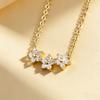 Anziw Exquisite 2MM D Color Moissanite Clover Flower Pendant Necklace for Women Lucky Charm Gold Bonded Jewelry Valentine's Gift