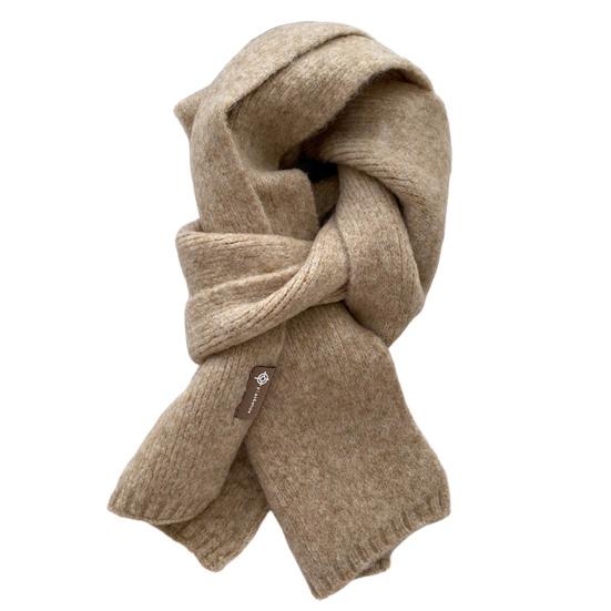 Winter Scarf Windproof Solid Color Soft Thick Knitting Keep Warm Cozy Unisex Korean Style Men Scarf for Outdoor