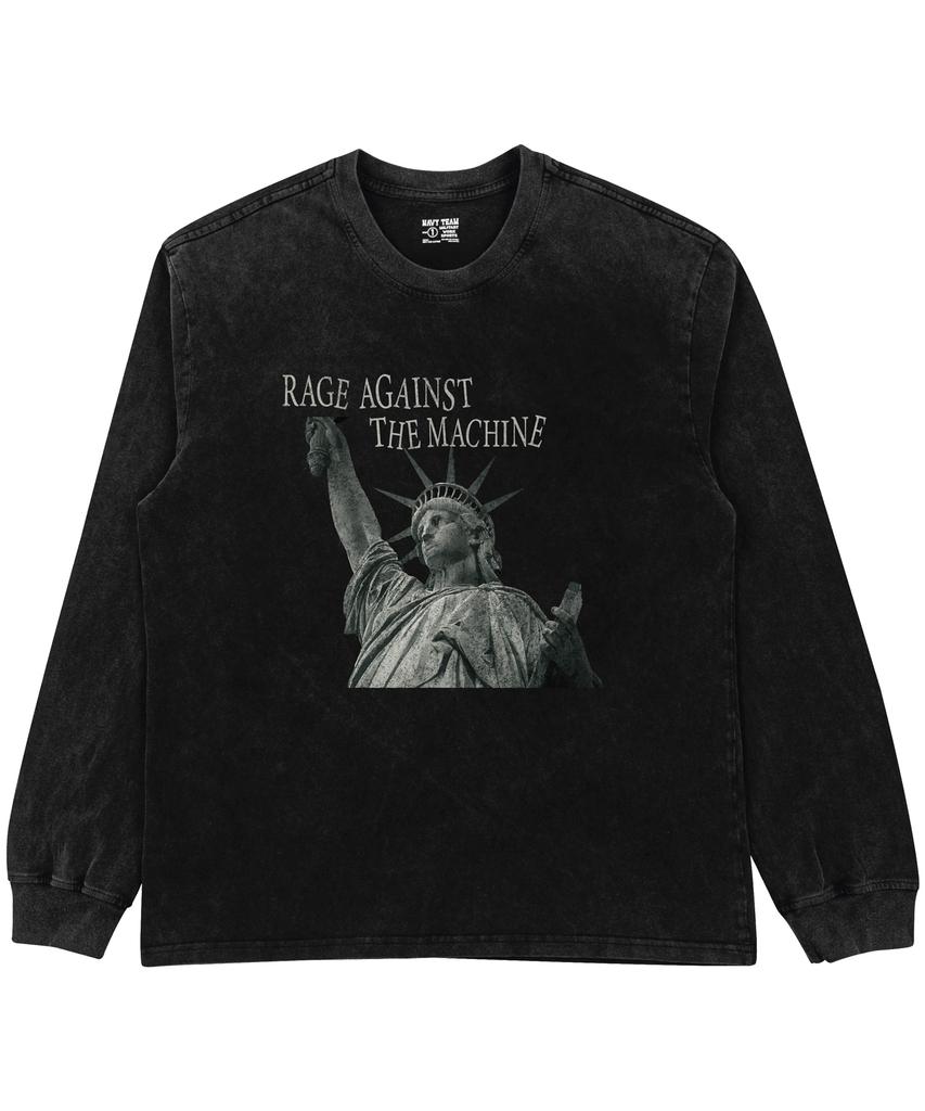Navy Team Rage Against The Machine Pigment-Dyed Long T-Shirt