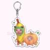 Creative Banana Cat with Heart Keychain for Accessories Bag Pendant Food Fruit Happy Cats Key Chain Ring Keychains Jewelry Gift