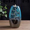 Ceramic Blue Double-Sided Backflow Incense Burner for Home Decor