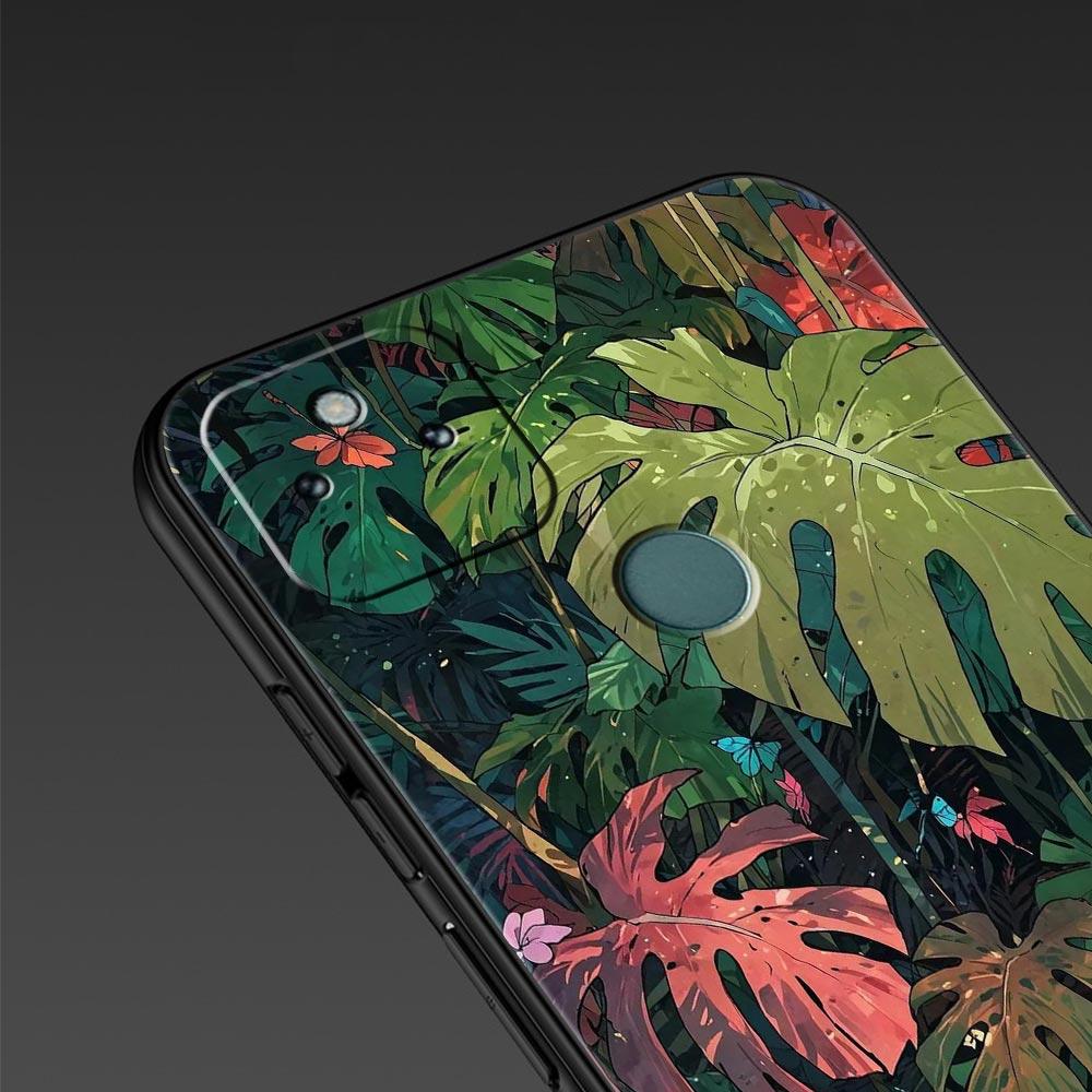 Abstract Plants Flower Phone Case Cover for Google Pixel 10 9 8 7 6 9A 8A 7A 6A Pro Shockproof Soft TPU 9 Pro XL Shell Capas Bag