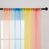 Rainbow Sheer Curtains - Light Filtering Voile Scarf for Balcony, Bay Window, Living Room, Room Divider & Privacy