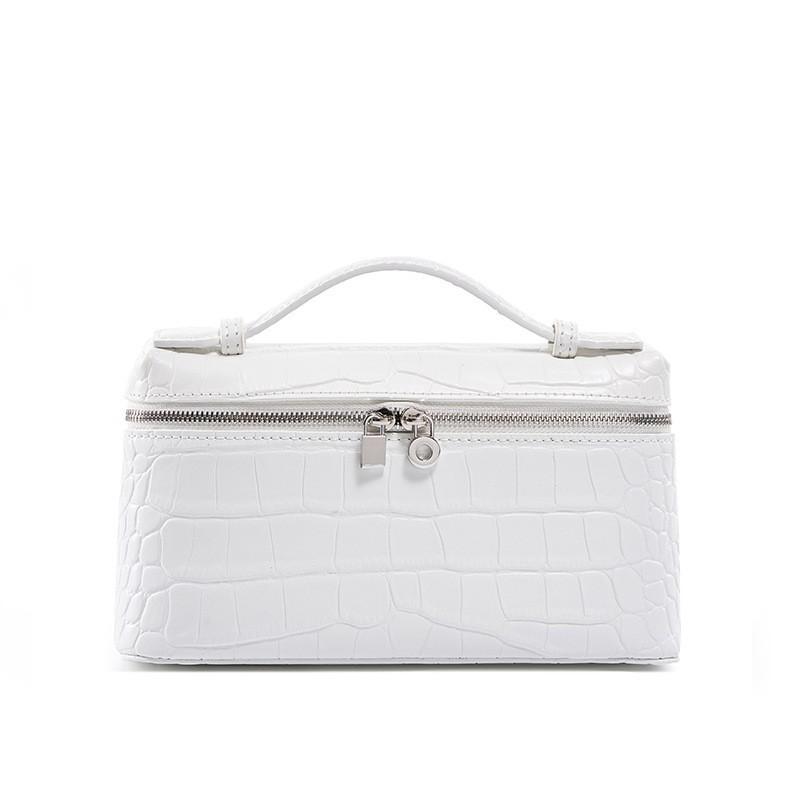 New Leather Lunch Box Bag High-quality Alligator Pattern Single-shoulder Women's Fashionable All-matching Cross-section Small Square