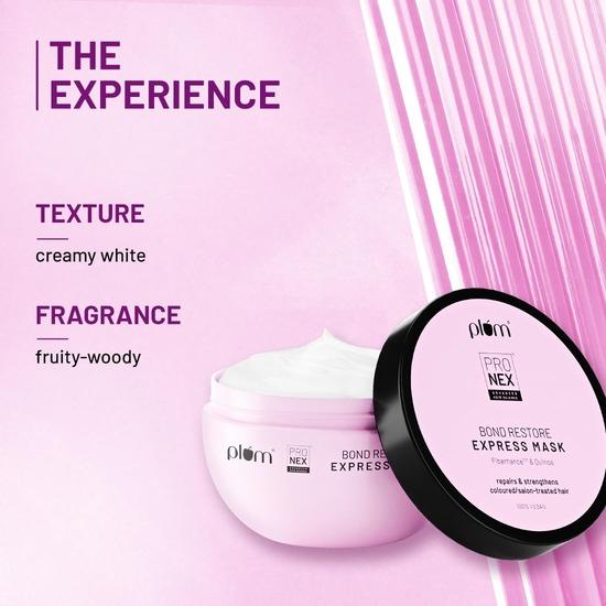 Plum ProNex Bond Restore Hair Mask | For Dry & Frizzy Hair, Coloured Hair, Keratin Treated Hair I 200gm