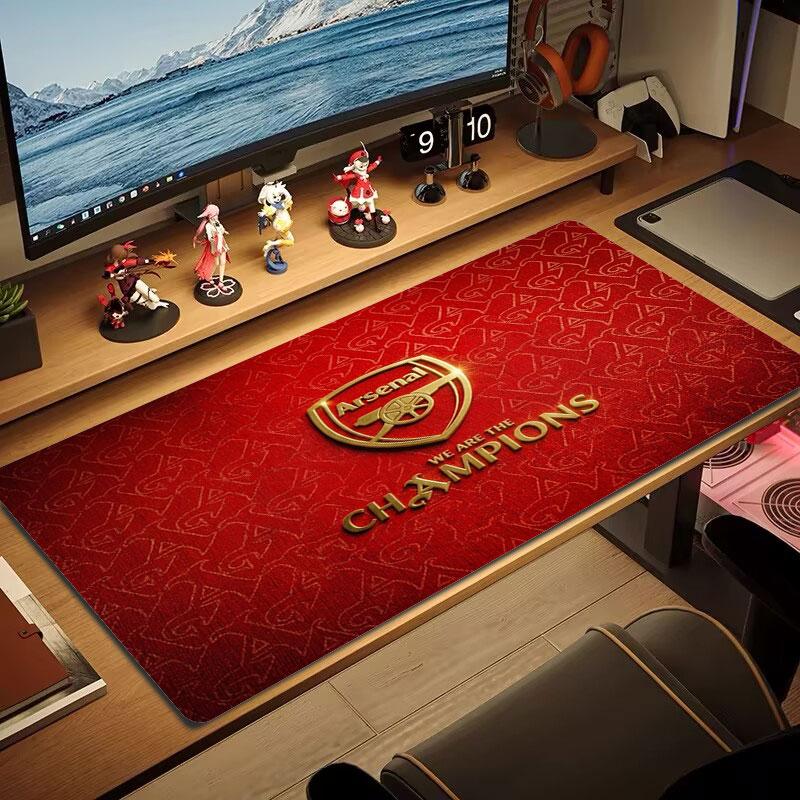 Arsenal F Großes Mauspad Große Gaming-Tischunterlage Rutschfest für Laptop Tablet Großes Mauspad XXL Matte Mini-PC-Spielmatte Mit verriegeltem Rand