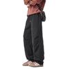 American fashion trendy brand elastic waist paratrooper pants boys solid color versatile loose wide leg drape casual straight-leg pants