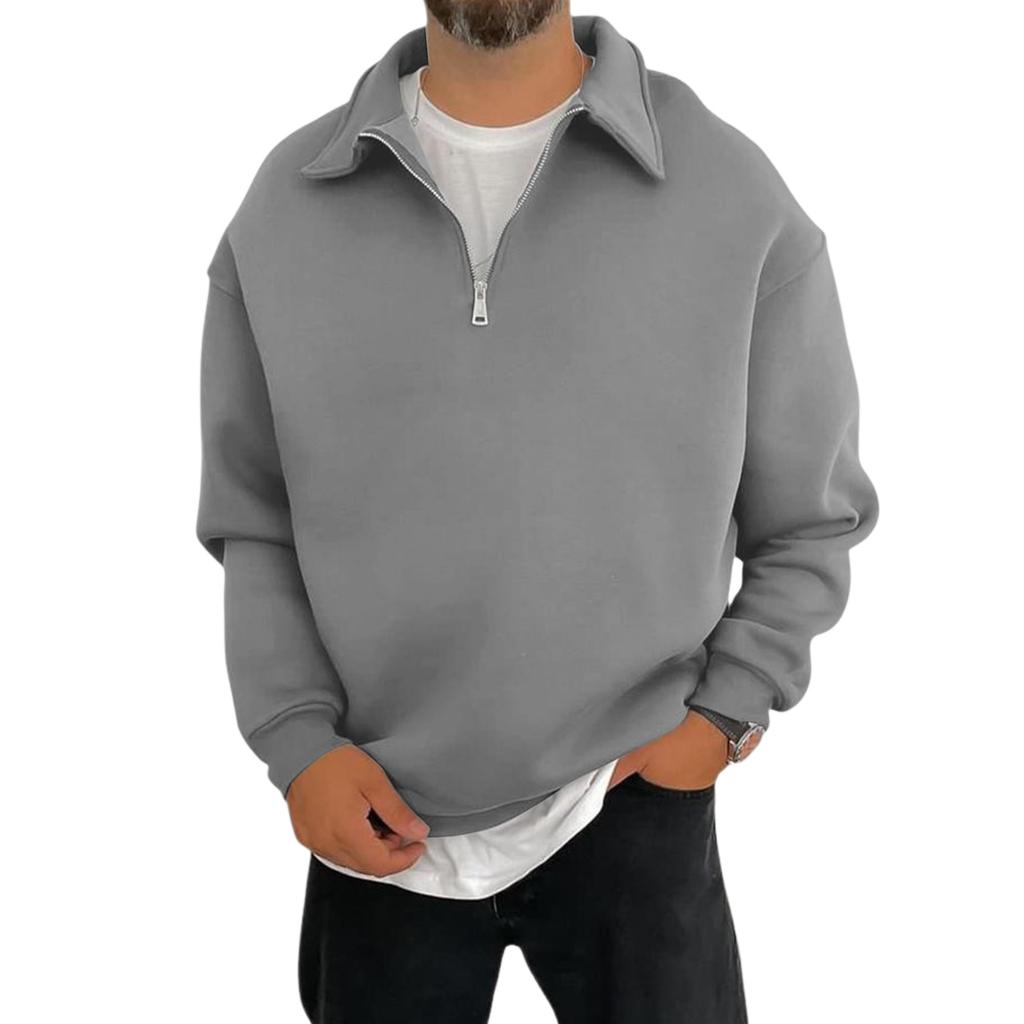 Men's Casual Loose-Fit Collared   Shirt With Long Sleeves