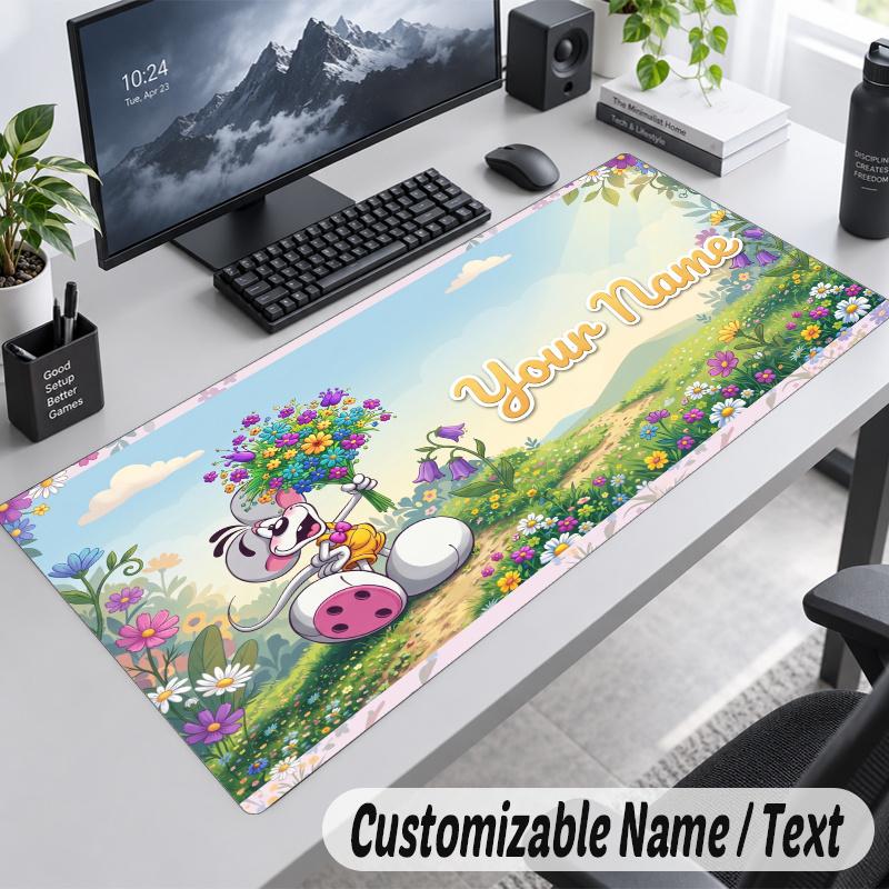 Diddl Personalized Large Mouse Pad Custom Name Text Extended Desk Mat Gaming Mousepad