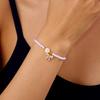Imitation Pearl 26-Letter Initial Bracelet For Women, Light Luxury Zircon Bow Pendant Bracelet, Girl'S Wrist Jewelry Gift.